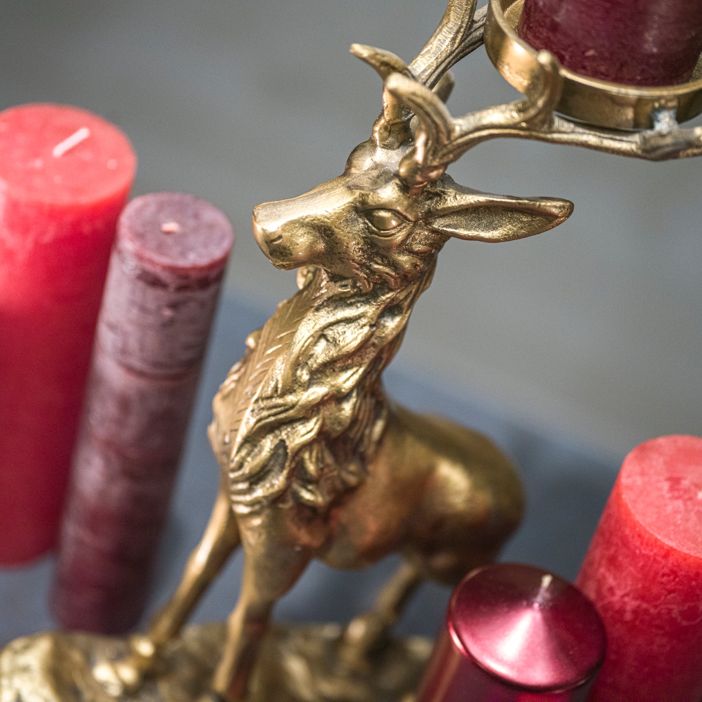 Golden Deer Candle Holder